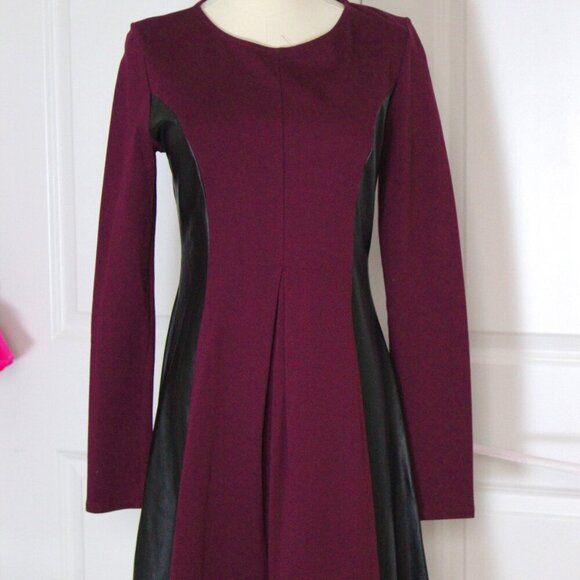 Mini Long Sleeve Dress with Faux Leather sides - Picture 1 of 5